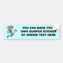 Cartoon Female Soccer  Star T-shirts and Gifts Bumper Sticker