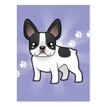 Cartoon French Bulldog Post Card