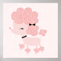 Cartoon French Poodle Children's Wall Art Posters