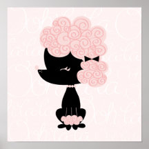 Cartoon French Poodle Children's Wall Art Print