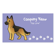 Cartoon German Shepherd Business Card Template