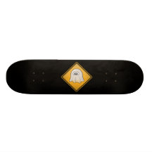 Cartoon Ghost Warning Sign Custom Skate Board