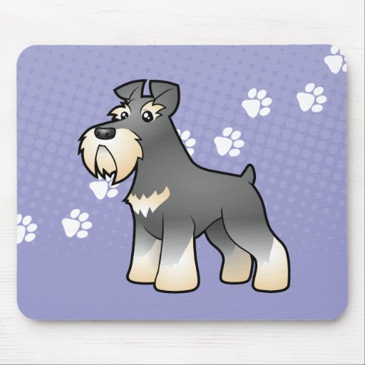 Cartoon Giant/Standard/Miniature Schnauzer Mouse Pads