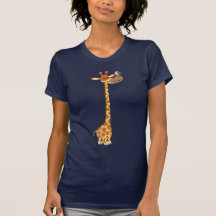 Cartoon Giraffe and Friend women T-shirt