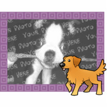 Cartoon Golden Retriever Photo Frame Acrylic Cut Out