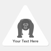 Cartoon Gorilla Triangle Sticker