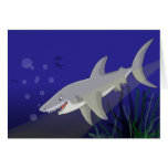 Cartoon Great White Shark Greeting Card