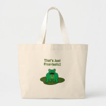 Cartoon green frog That's Just Frog-Tastic Bags