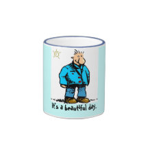 Cartoon Guy, It's a beautiful day. Mug