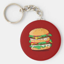 Cartoon Hamburger Keychain