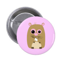 Cartoon Hamster Button