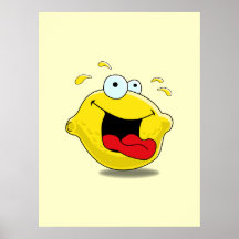 Cartoon Happy Lemon Print