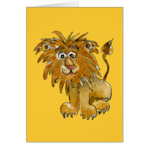 Cartoon Lion Greeting Card