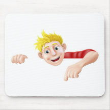 Cartoon Man Pointing Mousemats