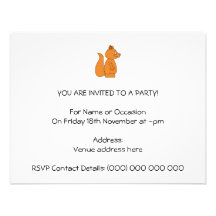 Cartoon of a Red Squirrel Personalized Announcement