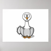 Cartoon Ostrich Poster
