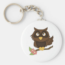 Cartoon Owl (brown) Keychain