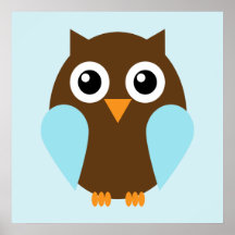 Cartoon Owl Children's Wall Art Posters