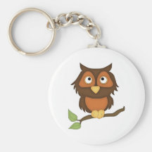 Cartoon Owl (mahogany) Keychain