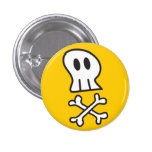 Cartoon Pirate Skulls & Bones Fun Party Button