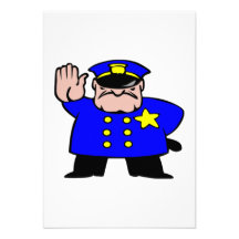 Cartoon Police Officer Announcements