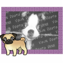 Cartoon Pug Photo Frame Cut Outs