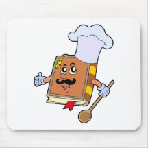 Cartoon recipe book mouse pads