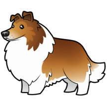 Cartoon Shetland Sheepdog / Collie Acrylic Cut Outs