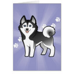 Cartoon Siberian Husky / Alaskan Malamute Card