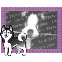 Cartoon Siberian Husky / Alaskan Malamute Photo Sculpture