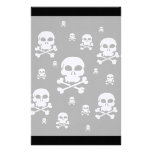 Cartoon Skulls Collage - Black & White Personalized Stationery