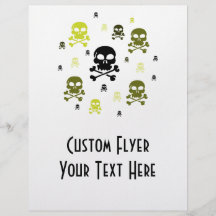 Cartoon Skulls Collage - Yellow Custom Flyer