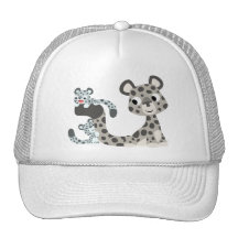 Cartoon Snow Leopard and Cubs Hat
