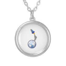 Cartoon Space Rocket Pendant