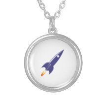 Cartoon Space Rocket Pendant