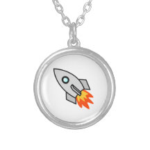 Cartoon Space Rocket Pendant