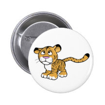 cartoon tiger pinback buttons