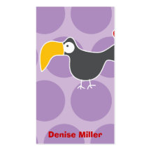 Cartoon Toucan Kid Fun Custom Photo Profile Card Business Cards