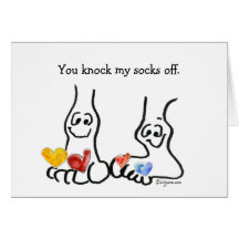Cartoon Valentines Day Cute Feet Cards