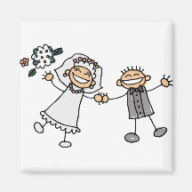 Cartoon Wedding Fridge Magnet