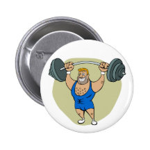 Cartoon Weightlifter Button