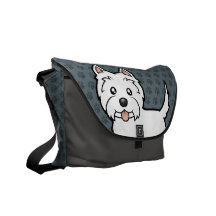 Cartoon West Highland White Terrier Messenger Bag