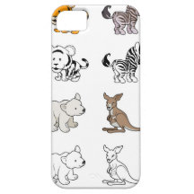 Cartoon Wild Animal Illustrations Case For The iPhone 5
