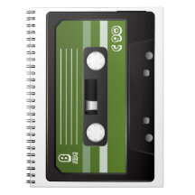 Casete verde libro de apuntes con espiral