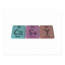 Casey as Carbon Selenium Yttrium Postcard