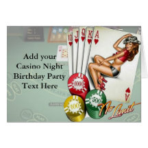 Casino Night Birthday Party Invitations Cards