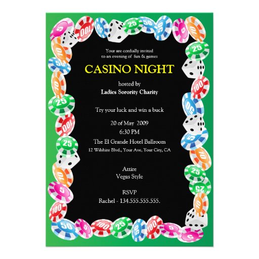 Casino Night Party Invitation Template