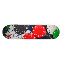 Casino poker chips custom skateboard