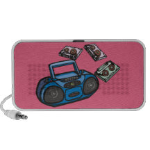 Cassette player boombox on a  custom speaker