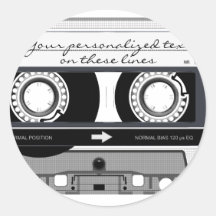 Cassette tape - black - stickers